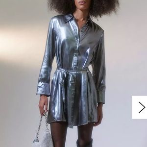 NWT Urban Outfitters Midnight Strikes Metallic Mini Dress